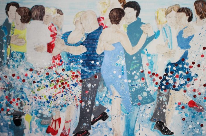 Maike Kloss, Tangowelle 2016, 120×180, Mischtechnik auf Nessel, 2400€